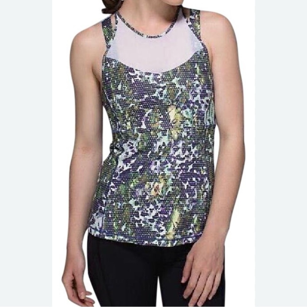 Lululemon Multicolor Patterned Racerback Tank Top Size 6 - Picture 2 of 14
